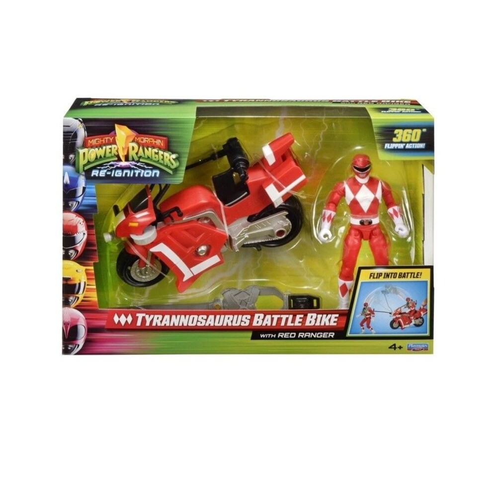 POWER RANGERS TYRANNOSAURUS BATTLE BIKE W/ RED RANGER FIGURE MISB PLAYMATES